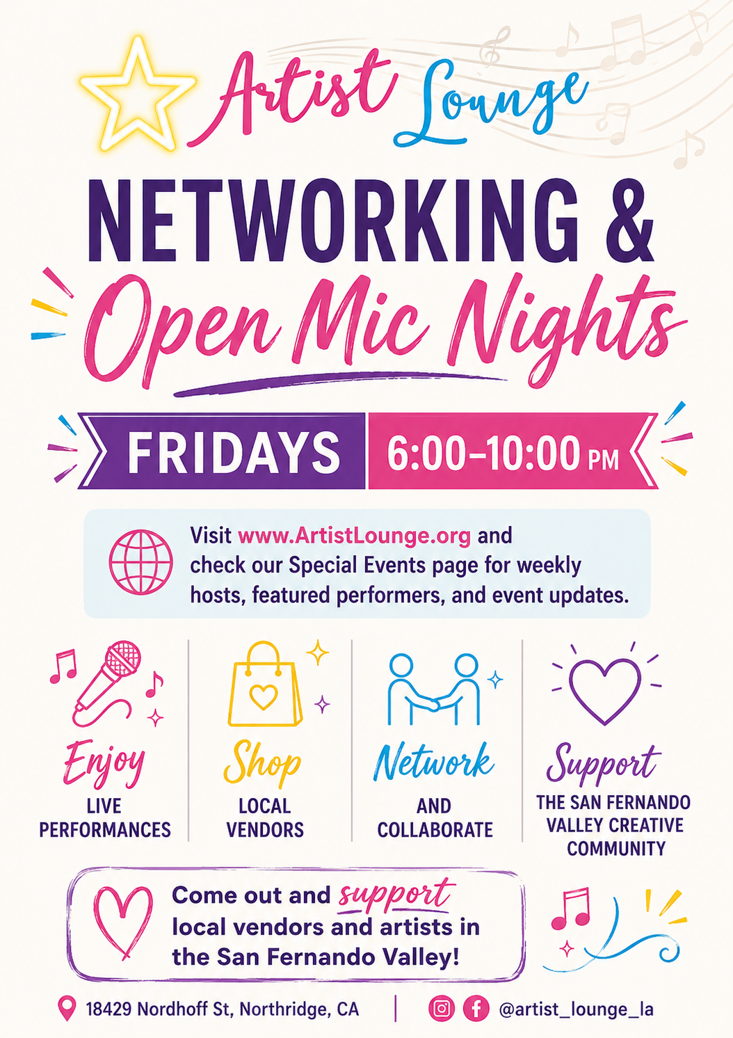 Friday Networking & Open Mic Nights